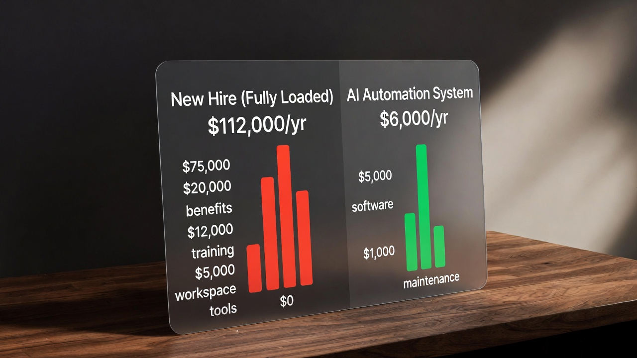 Cost comparison chart for hiring versus automation