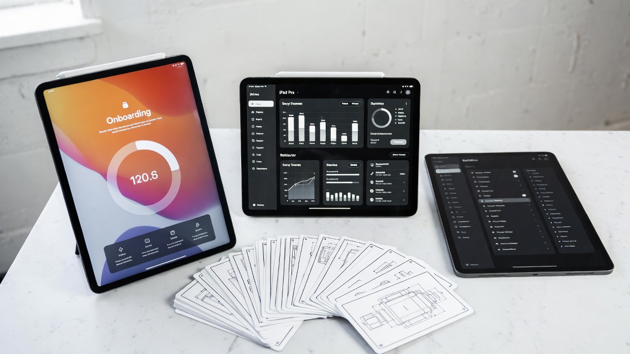 Component library spread showing UI elements