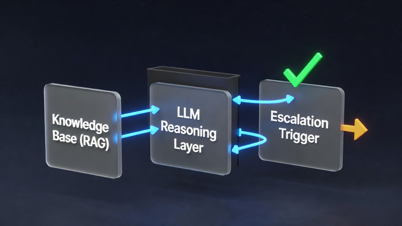 RAG knowledge base diagram for AI support